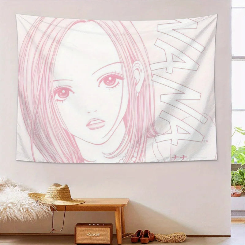 VIKAMA NANA anime girl tapestry wall hanging, pink, BU-1, 120x180cm