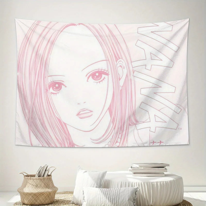 VIKAMA NANA anime girl tapestry wall hanging, pink, BU-1, 120x180cm