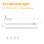 Kitchen Under Cabinet Sensor LED Lighting Kit Linkable LED Bar Light Hand Sweep Dimmable Switch Counter Shelf Workbench Closet
