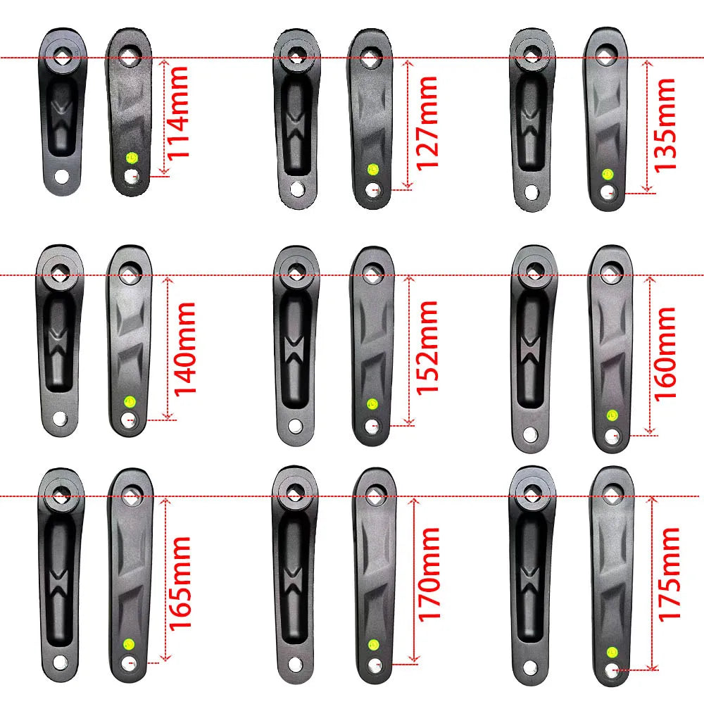 E-Bike Crank Arm Set Alloy Square Taper Hole Exercise Bike Dynamic Crankset 114/127/135/140/152/160/165/170/175 Bicycle Parts