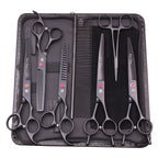 Purple Dragon Dog Grooming Scissors Kit 7" 6.5" Stainless Pet Curved Scissors Thinning Scissors Straight Shears Chunker Z3002