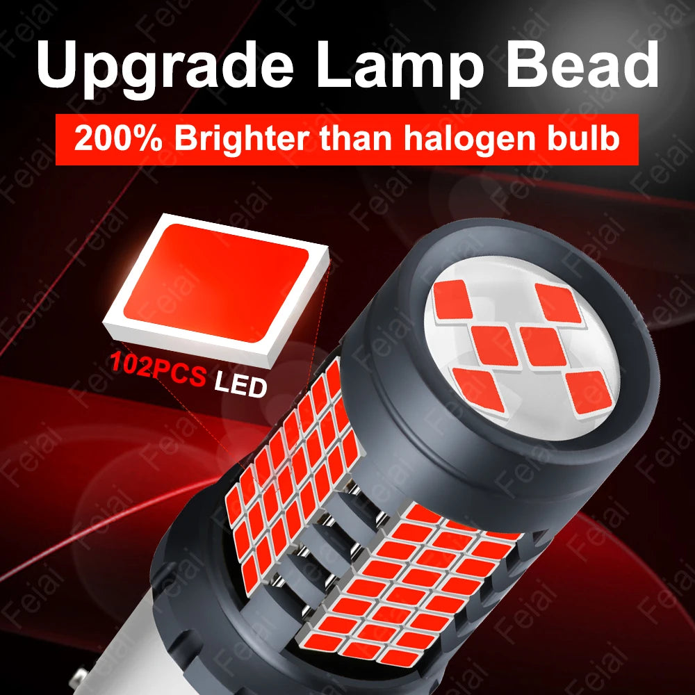 7443 1157 3157 P21W LED Canbus Bulb LED Brake Lights Stop Lamp P21/5W BAY15D W21/5W T20 P21/7W T25 BA15S 1156 Red Strobe Flash