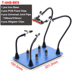 NEWACALOX PCB Fixture Clips Soldering Holder Third Hand Tool Magnetic Flexible Helping Hands with 3X LED Illuminated Magnifier
