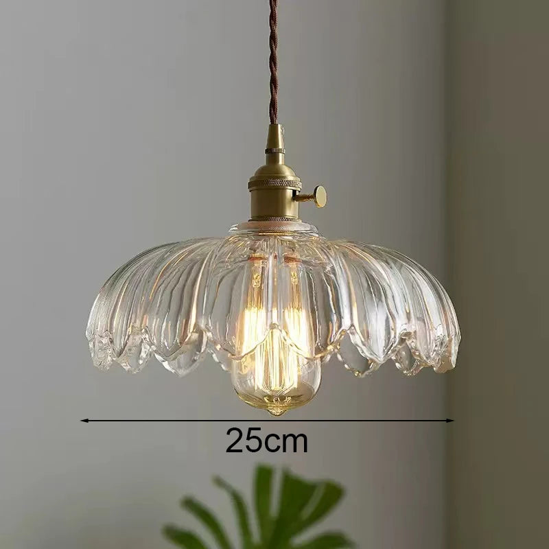Nordic glass pendant light, green or clear, 15-25cm shade, LED 4W optional
