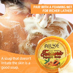 AILKE Lightening Soap Bar, With Natural Turmeric, Papaya, Carrot, Remove Dark Spots, Acne, for All Skin Types, 200g
