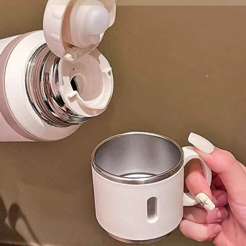 JUSTINLAU Spot Goods 600/800ML Thermos Cup Vacuum Flasks with Tea Strainer Stainless Steel Portable Travel Thermal Water Bottles