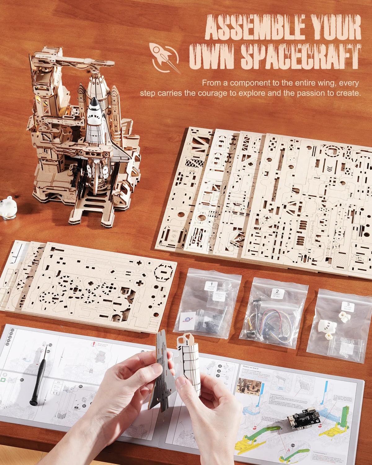 Robotime Rokr 3D Wooden Puzzle Space Shuttle Model Kits For Adults To Build STEM Toy Gift LKA02