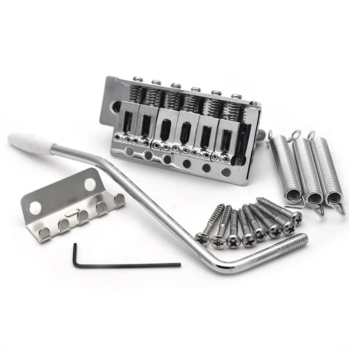 Miwayer 52.5mm Guitar Tremolo Bridge Vintage Saddle Steel Block Set for Fender Strat Squier Electric Guitar Available,Chrome