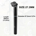 Bike Seatpost 300mm Aluminum Alloy Seat Post for MTB/Road Bike, 25.4-31.6mm