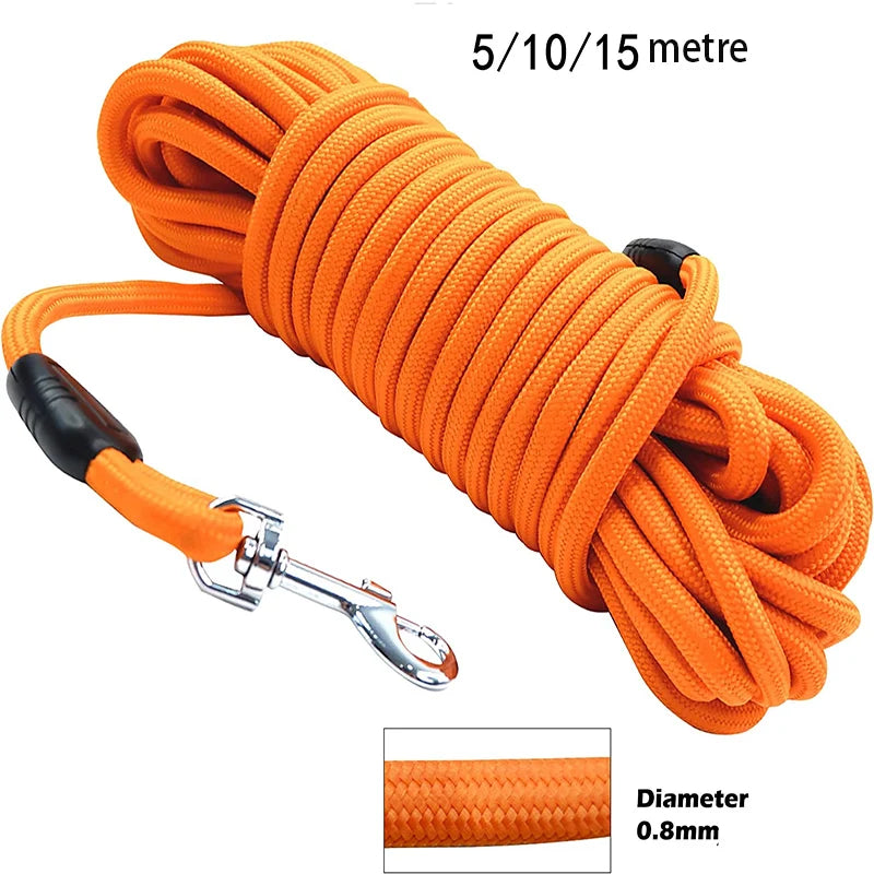 5M/10M/15M Heavy Duty Nylon Dog Leash - Ideal for Recall & Agility Training Tailored, Suitable for Medium to Large Dogs