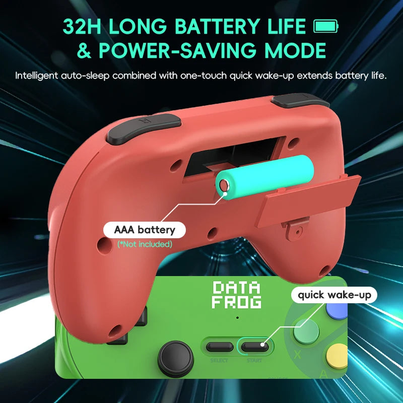 Data Frog PC07 Retro Wireless Gamepad with Dual Receiver, Classic Controller for PC DInput, Android, Arcade Emulators