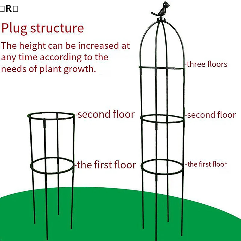 Plant Climbing Support Trellis Stand 2-3 Tier, White or Black, for Tomato Vine Plants