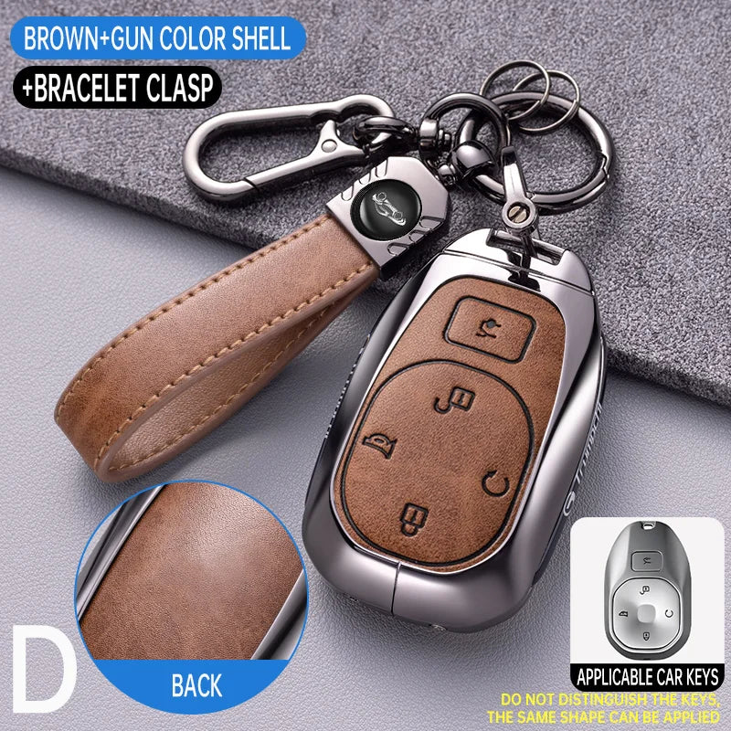 Car Zinc Alloy Key Case Holder Cover For GAC Trumpchi GS7 GS8 GM8 GS5 GA6 GM6 GN8 Empow J15 J16 2023 2022 5Buttons Key Shell