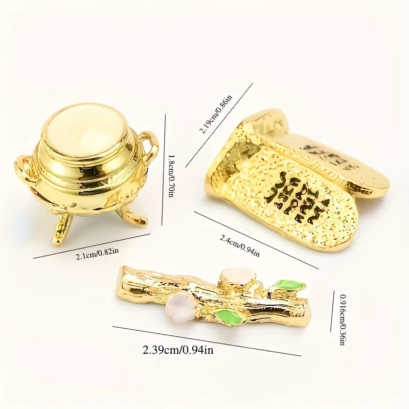 Ark of the Covenant Figurine Jewelry Box with Ten Commandments, Aaron's Rod & Manna, Gold, 1pc