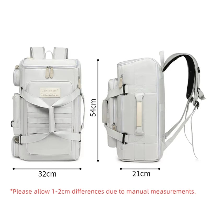 Large capacity fitness bag, travel backpack, dry wet separation shoulder bag, outdoor sports, fishing, yoga training bag