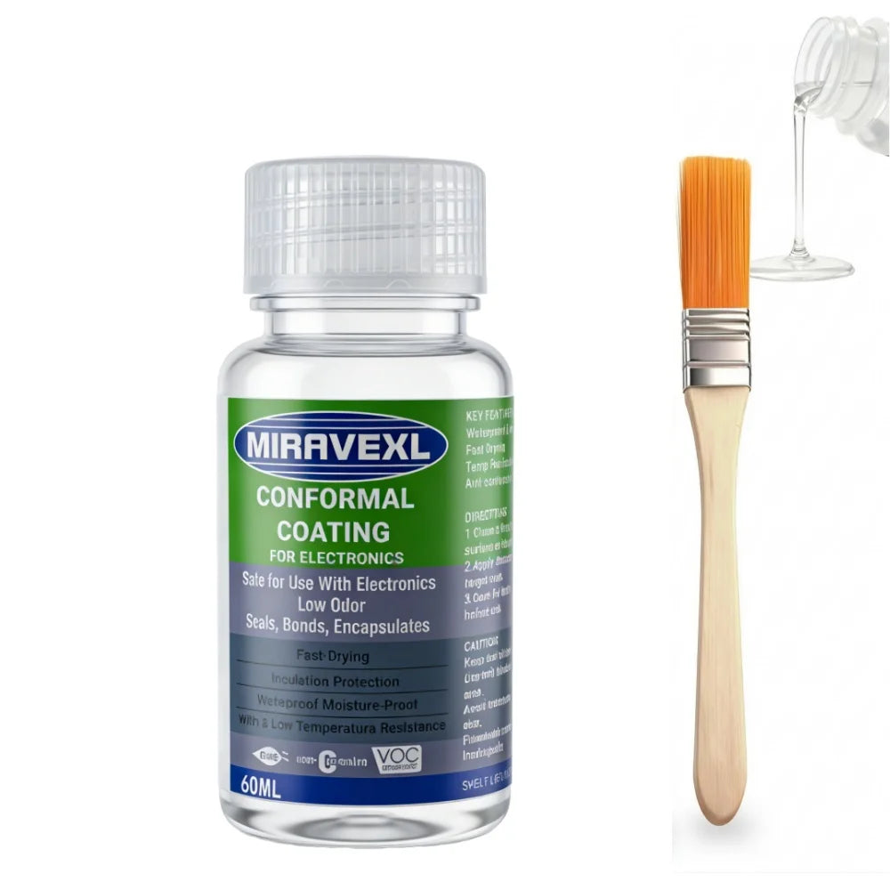 PCB conformal coating clear waterproof insulating varnish with brush, 1pc-6pc