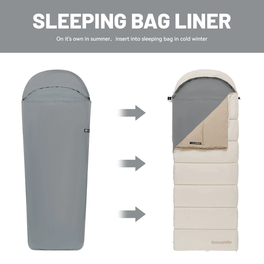 Naturehike Mummy Sleeping Bag Liner, Ultralight Portable Single Liner, Grey