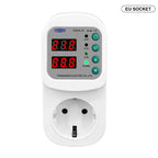 TOMZN Automatic Voltage Current Protector Socket AC 110V 220V Adjustable 16A Power Surge Protector EU Plug Socket TOSVA-16