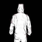 WOSAWE Full Reflective Jacket with Hoodie High Visibility Waterproof Wind Breaker Men Women Hiking Cycling Running Safety Vest