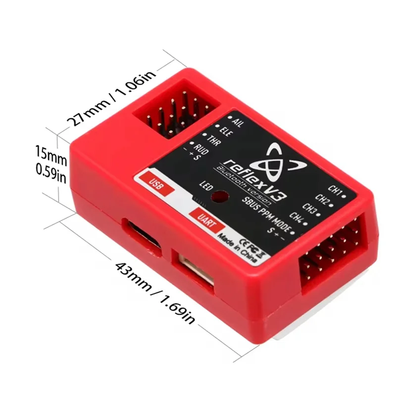 ABZZ-For FMS Reflex V3 Flight Controller Gyro Stabilizer RC Aircraft FMS Warbird Fixed Gyro Functionality Drone Helicopter
