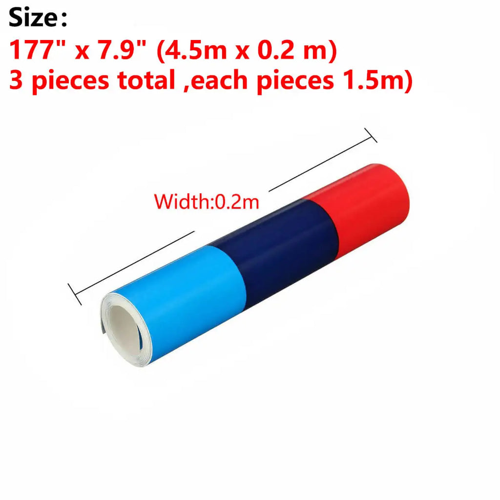 Car Sticker M Color Stripes Rally Side Hood Racing Motorsport Vinyl Decal Sticker Strip Bumper Engine Cover For BMW 117"/4.5m