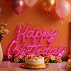 USB Powered LED Neon Sign with Switch, Ideal for All Ages Home Party Decor Happy Birthday Neon Sign for Wall Decor