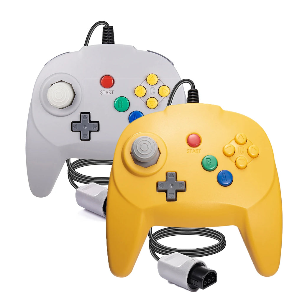 N64 Wired Controller Gamepad with Joystick, Plug & Play, 2 Pack, Multiple Colors