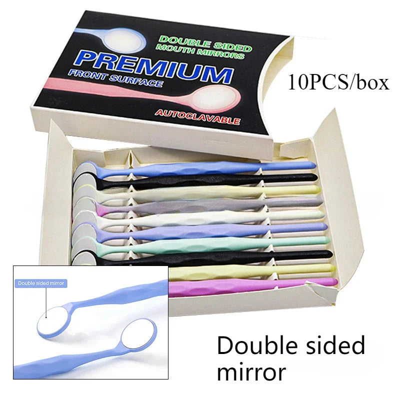 Best 10pcs/Box Lab Mouth Mirror Autoclavable Premium Front Surface Exam Reflector Double Sided Oral Mirrors Teeth Whitening Tool