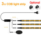 1-10 Channel COB LED Strip Kit - Black PCB, With No-Drill Dimmable Penetrating Board Touch Sensor Switch for Cabinet Background
