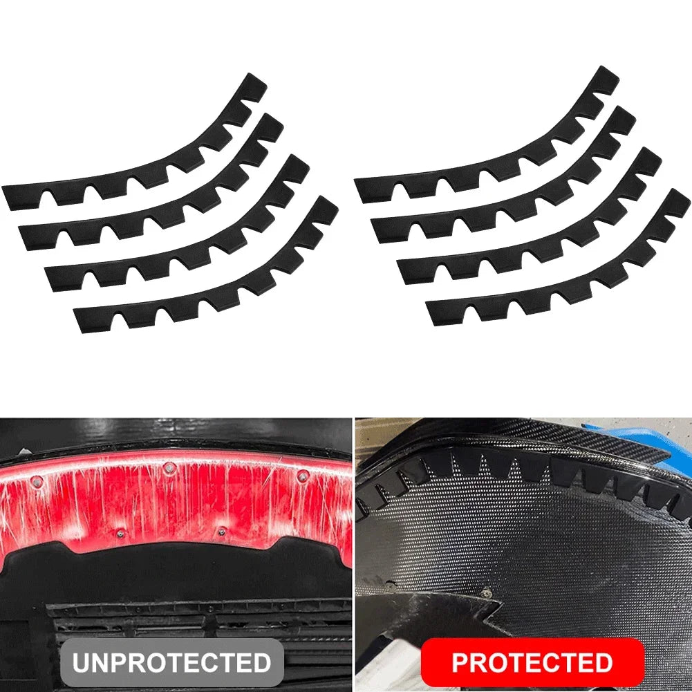 8PCS Car Front Bumper Scrape Guard Anti-Scratch Kit Scrape Protector Skid Plate DIY Protector Kit Car Front Lip Decorative Strip