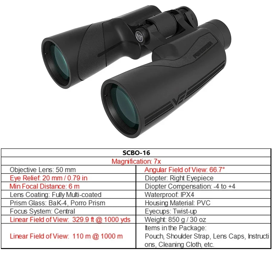 Vector Optics 12X50 Binoculars High Magnification Professional Portable Binoculars for Hunting Outdoor Camping Trips