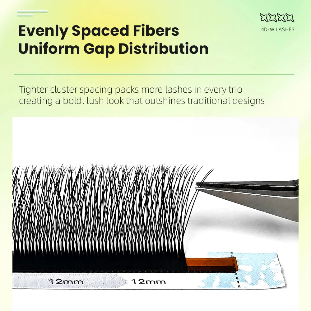 Yelix Smaller Spacing 4D W Shape Eyelash Extension Narrow 4D Lashes Natural Soft Premade Volume Fan Lashes Hand Premium Lashes