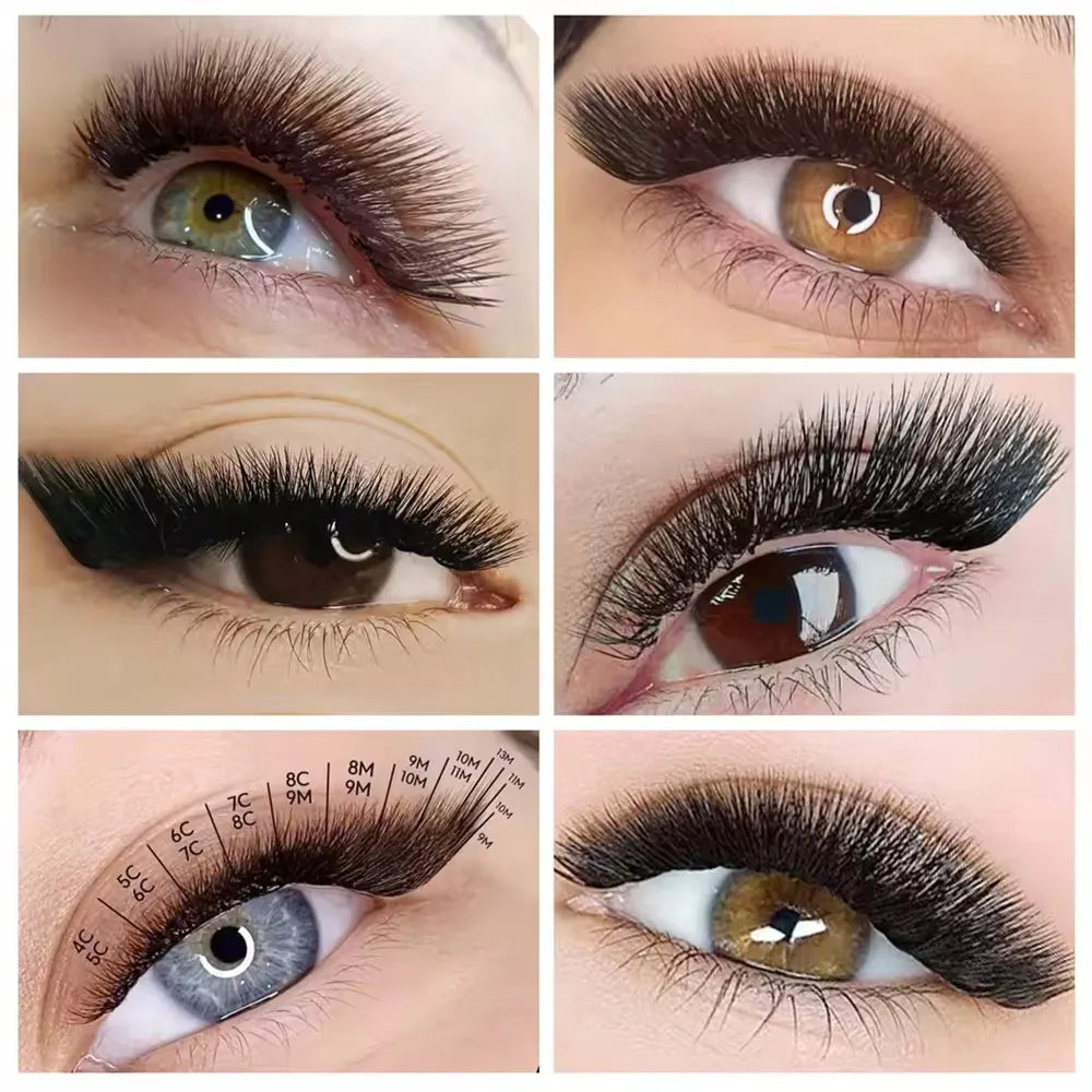 MASSCAKU L LU M Curl YY/W Shape Eyelash Extension Soft Lightweight Faux Mink Fibers 0.07mm Thickness 8–15mm Natural Volume Look