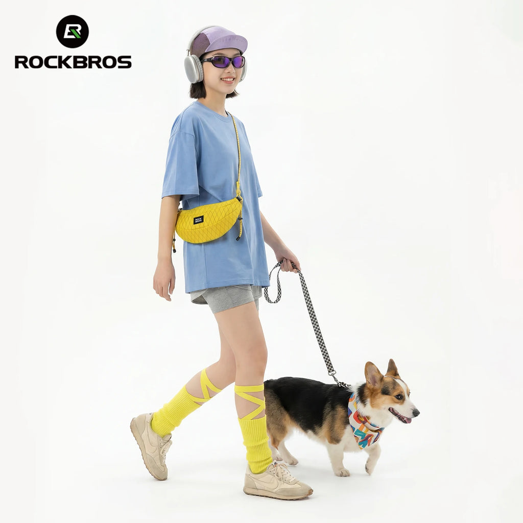 ROCKBROS Outdoor Bicycle Bag 1.8L Capacity Banana Shape Bike Bag with Shoulder Strap Multi-Scene Application Crossbody Bike Bag