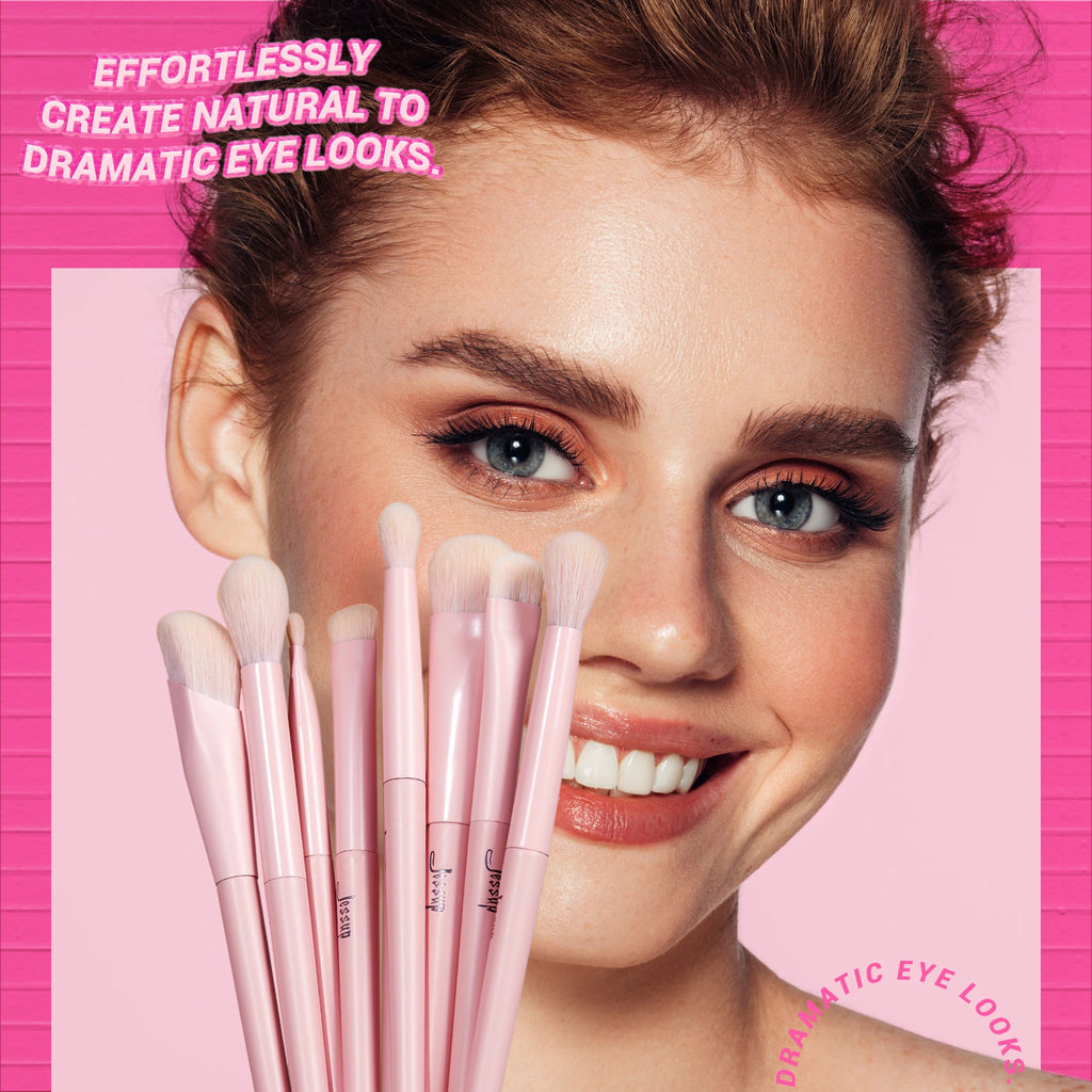 Jessup Makeup Brush Set 14pcs Pink Vegan Brushes for Foundation Blush Eyeshadow Powder