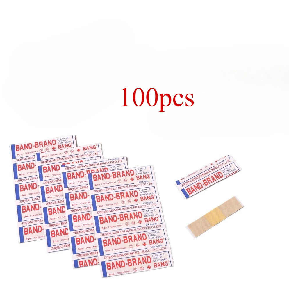 Adhesive Bandage Plasters 100pcs Waterproof Breathable Hemostatic Patches 70x18mm
