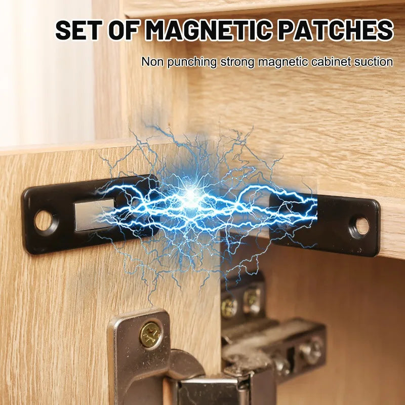 Magnetic Cabinet Catches Strong Adhesive Window Door Closer Latch Invisible Door Stopper Patch For Kitchen Bedroom Hardware Kit