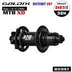 GOLDIX GDX370 32H Bicycle Hub Sealed Bearing 6-bolt Disc Brake J-Bend 32 Holes Ratchet 36T BOOST MTB Hub for Shimano SRAM