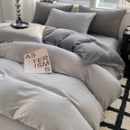 Luxurious Washed Cotton Duvet Set - Soft Comforter & Pillowcase 220x240