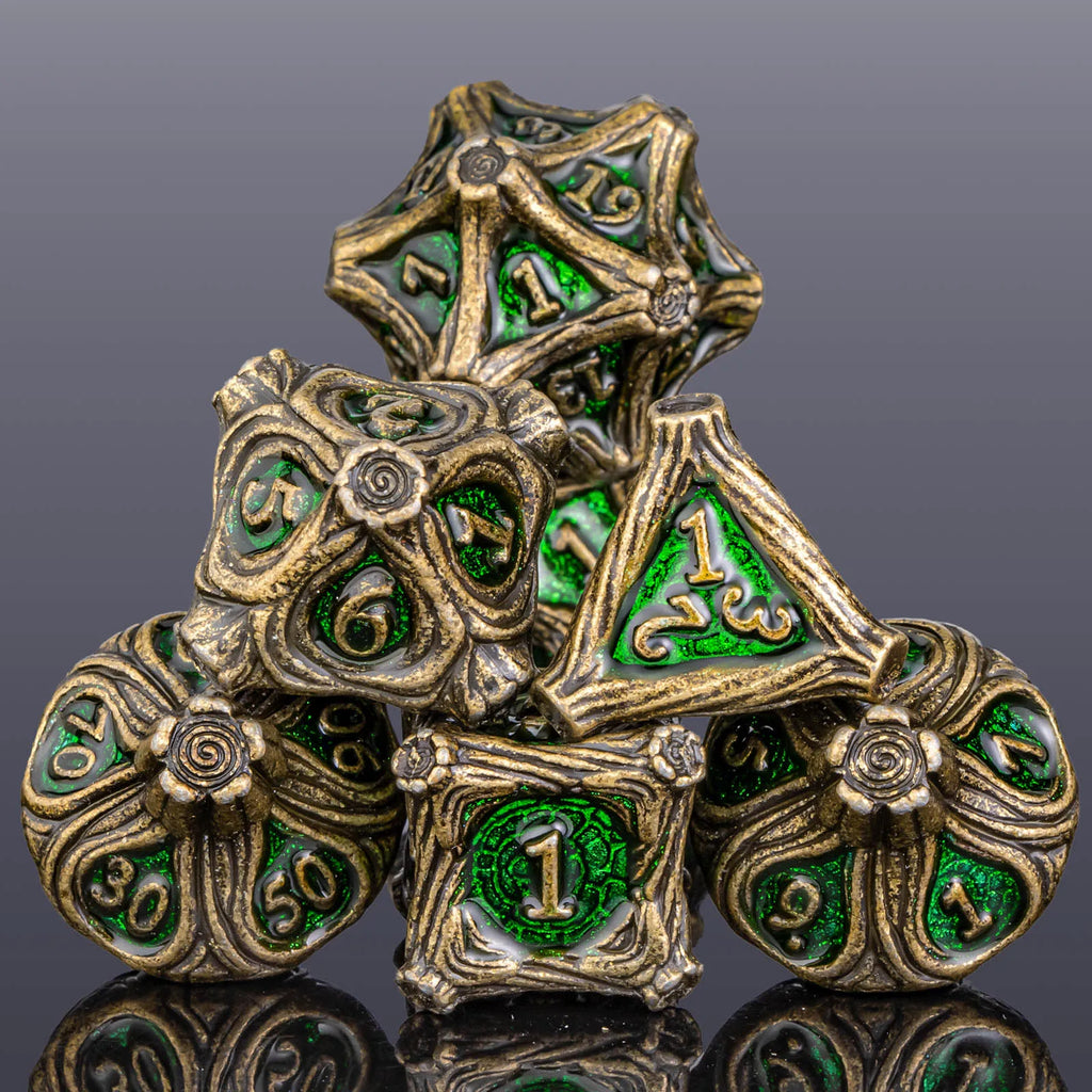 DnD Skull&Dragon Metal Dice Set, Metal Sharp Edge Dice for Dungeons and Dragons, Polyhedral Dice for Table Games, Dnd Metal Dice