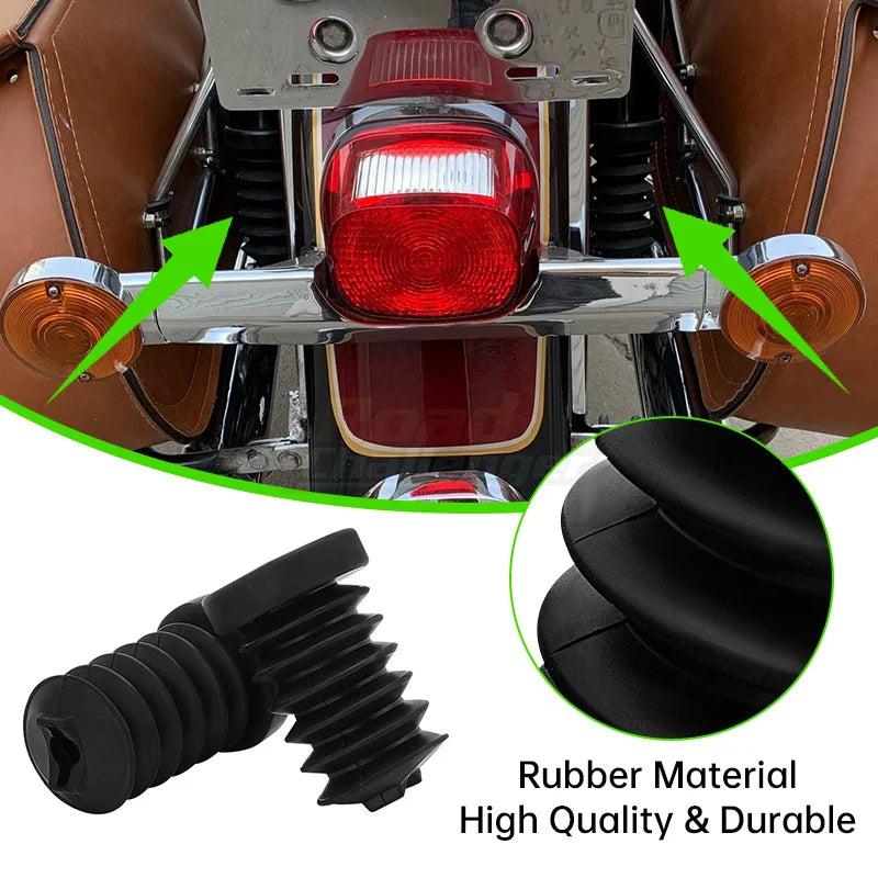 Rubber Rear Fork Boots Shock Absorber Covers Protector Gaiter Gators For Harley Touring Street Electra Glide Road King 1997-2013