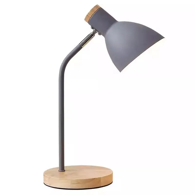 Nordic LED Creative Living Room Simple Solid Wood Modern Macaron Learning Desktop Decoration Table Lamp