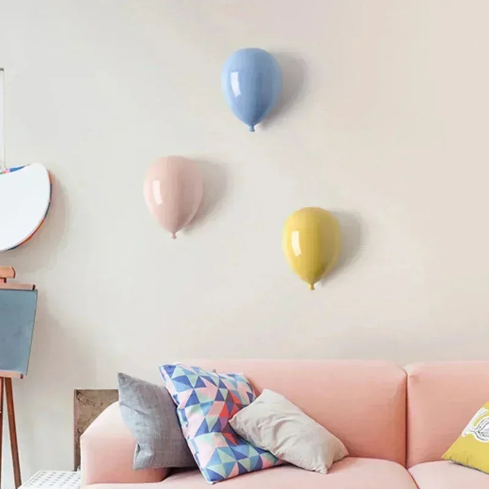 Wall-Mounted Ceramic Balloon - Hanging Sculpture for Children's Room, Simple Home Decor & Creative Gift Decoration!