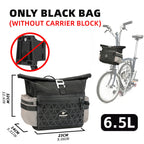 Rhinowalk 6.5L Bicycle Handlebar Bag Quick Release Front Bag with Rain Cover, Black