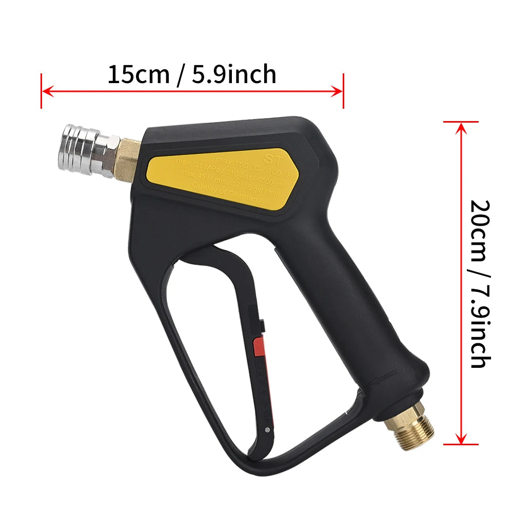 Replacement High Pressure Short Washer Gun ST-2300.Power Washer Trigger Spray Gun with 1/4" Quick Connector Max 310 Bar 4500 PSI