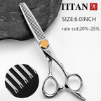 TITAN Hair Cutting Scissors Japan 440C Steel Barber Shears 5.5/6/6.5/7 in, Thinning Styles