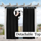 1PC Sun-Blocking & Waterproof Curtain - Easy-Hang Tab Top for PatioPergola & Gazebo Decor