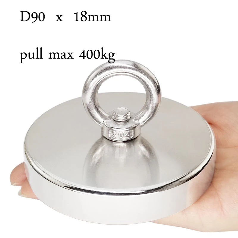 Super Strong Fishing Magnets, Heavy Duty Salvage Searcher, Powerful Search Magnet with Eyebolt For Salvage Magnetic Fishing