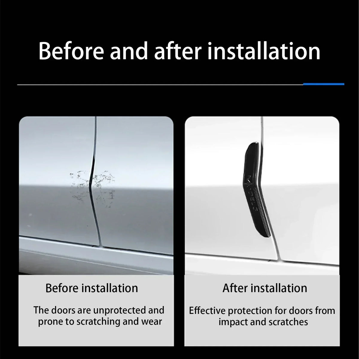 4PCS For Tesla Model 3 Y Juniper Highland 2025-2020 ABS Car Door Edge Stickers Anti-collision Strip Protection Decal Accessories