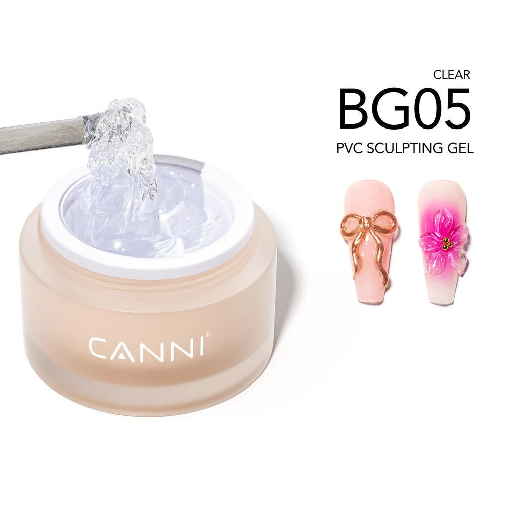 10g CANNI 3D PVC Sculpting Gel Pearly White Clear Non-Stick Hand Easy Shaping Sculpting Carving Soak Off UV LED Nail Manicure
